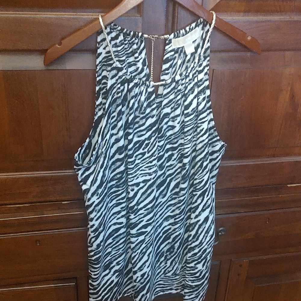 Michael Kors Zebra Print Sleeveless Blouse